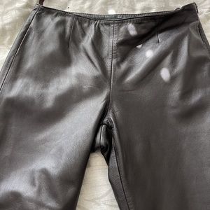 Leather straight leg pants